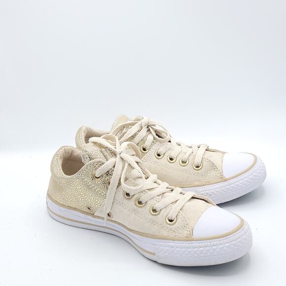 Converse Shoes Gold Madison Chuck Taylor All Star CTAS Ox Low women's size 7 - Picture 3 of 9